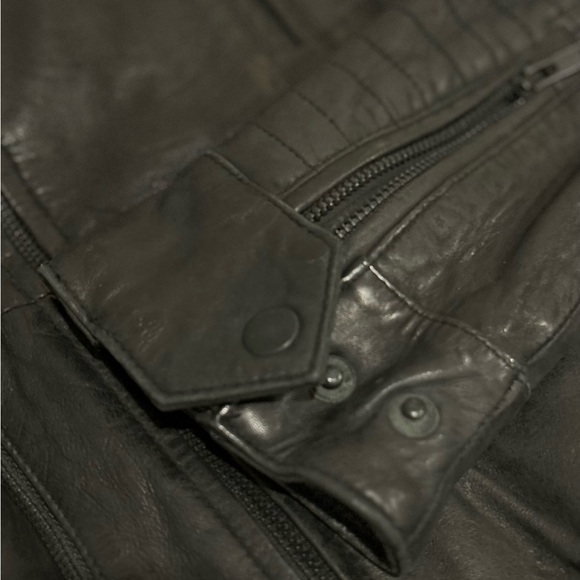 Black Men's Rusted Biker Jacket - Picture 4 of 5